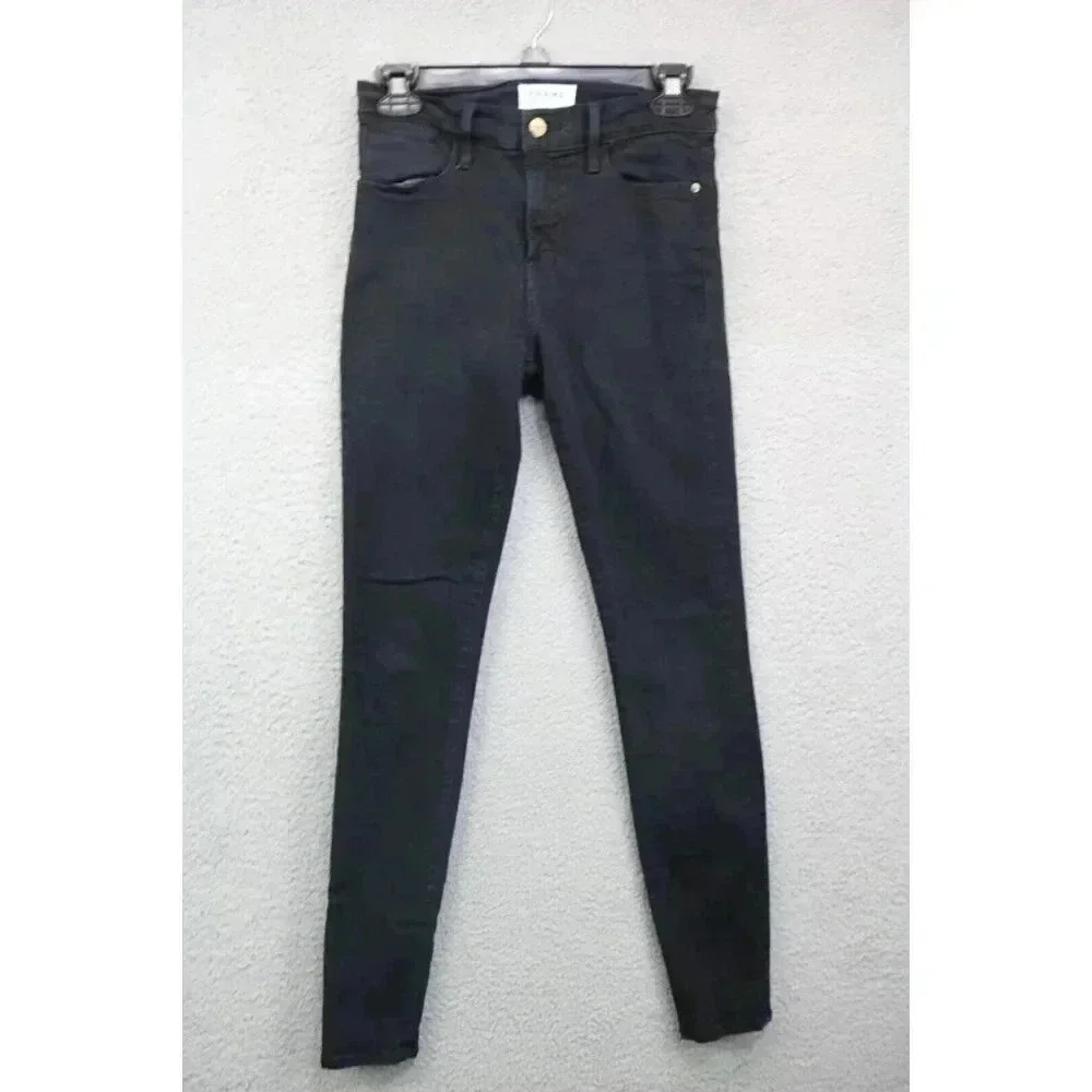 Frame Black Denim Jeans-High Skinny-Size 25-Stretchy-Pockets